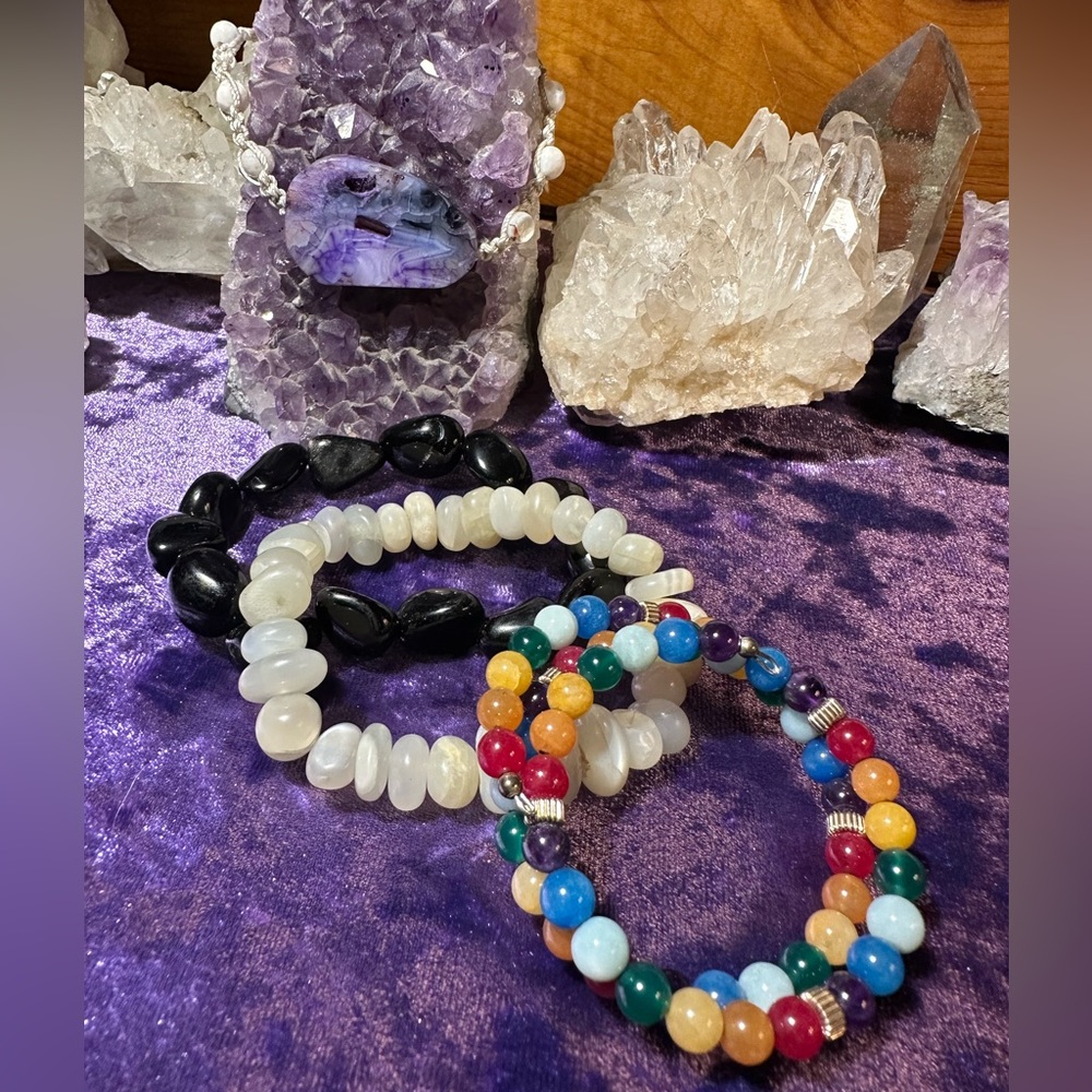 Crystal Bracelet Bundle - 4 Stretch Adjustable Br… - image 7